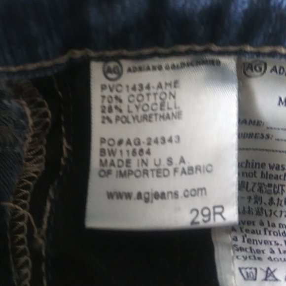 AG Adriano Goldschmied Prima Cigarette Jean High Rise Brighton Wash 29R VGUC - Picture 9 of 11